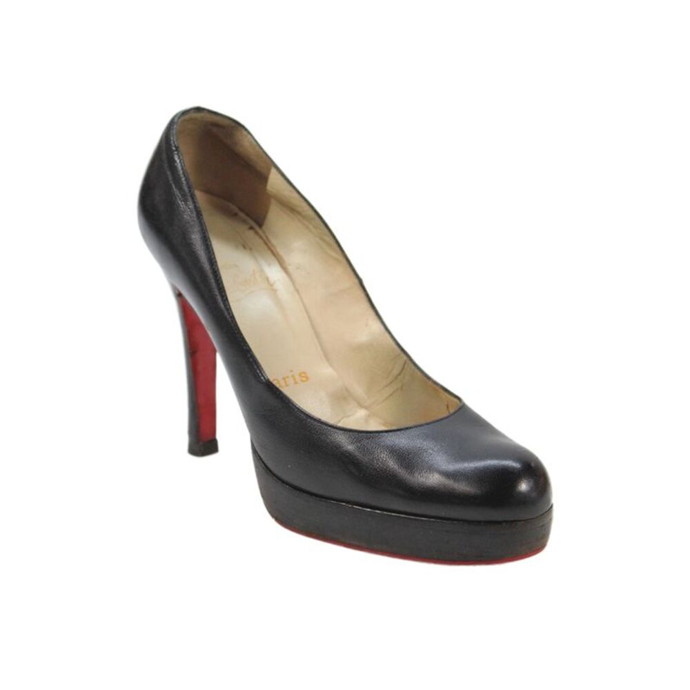 Christian Louboutin Womens Slip On High Heel Platform Pumps Black Size 38